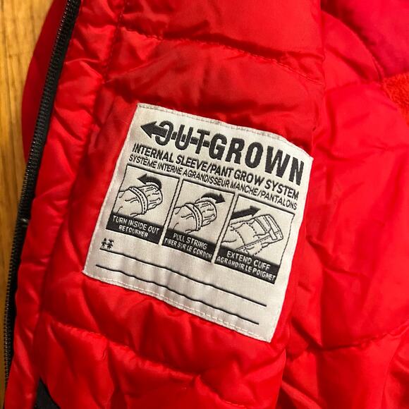 Columbia Coat Kids Youth Boys Large Outgrown Hooded Winter Jacket Red Black - Picture 5 of 9